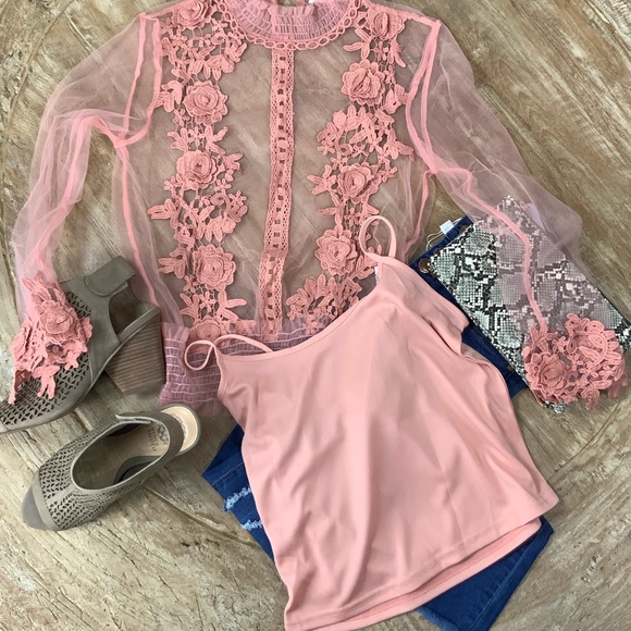 Pink 3D Floral Top - Picture 7 of 8